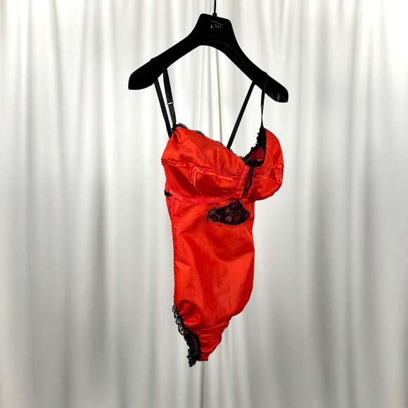 Vintage Elizabeth Gordon Red Nylon Lace Teddy Made in Canada - Picture 13 of 16